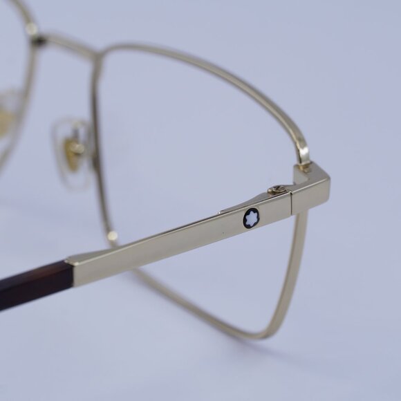 Montblanc MB0022O 006 Eyeglasses Gold 59mm Rectangle Frame - Picture 4 of 10